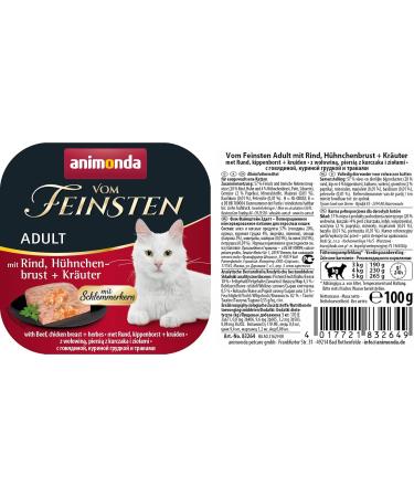 Animonda Finest Adult Cat Food - Wet Food with Beef & Chicken Breast + Herbs | 32 x 100g | Premium International Shipping - Buy Online on GoSupps.com