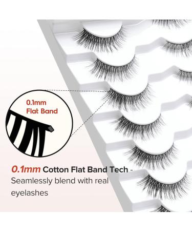 Buy Wispy Cat Eye False Eyelashes | Natural 10mm Short Lashes Pack - 7 Pairs of Soft 3D Volume C Curl Eyelashes | Siligli S53 - Buy Online on GoSupps.com