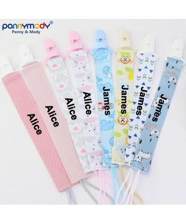 Personalized Pacifier Clips for Girls - Panny & Mody 4-Piece Name Chain Set in Pink & Rose - Buy Online on GoSupps.com