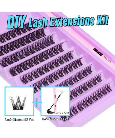 ALICE E13 DIY Lash Clusters Kit - Brown D Curl 10-16MM Individual Lashes for Natural Look - Strong Hold Lash Bond and Seal - Buy Online on GoSupps.com