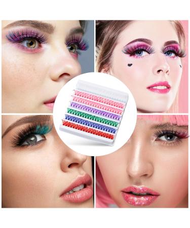 Sibba Colored Lashes Cluster - 14MM Individual False Lashes Wispy & Curl DIY Eyelash Extensions 140Pcs Colorful Eyelashes for Home Use - Buy Online on GoSupps.com