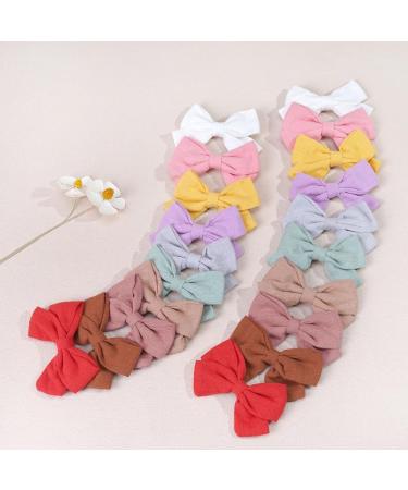 20 Pieces Girls Hair Bows Linen Fabric Bows Alligator Clips Hair Accessories for Little Girls Toddlers Kids and Teens(Blue and Green) - Buy Online on GoSupps.com