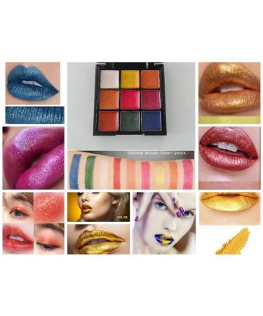 9-Color Glitter Super Gloss Lipstick Palette - Moisturizing Waterproof & Pigmented Makeup for Festivals & Halloween - Buy Online on GoSupps.com