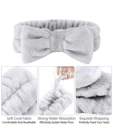 6 Pcs Spa Headband and Wristband Set - Microfiber Skincare Headbands for Face Washing and Makeup - Black+Gray - Buy Online on GoSupps.com