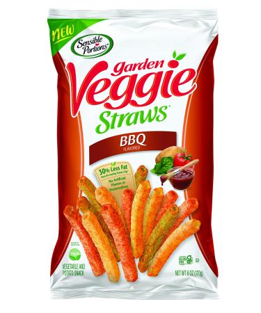 Sensible Portions Garden Veggie Straws, BBQ, 6 Oz 6 Ounce (Pack of 1)