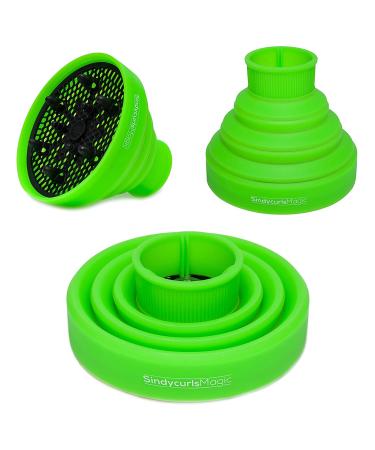 Collapsible Silicone Hair Diffuser Attachment for Portable Travel - Green | SindycurlsMagic - Buy Online on GoSupps.com