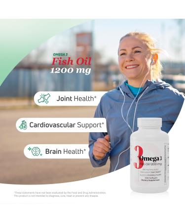 Fish Oil 1200 mg Omega-3 Fatty Acids 360 mg Supports Heart Health, Circulatory Health, and Cognitive Function, Fish Oil Supplement for Women and Men, 200 Softgels 200 Count (Pack of 1) - Buy Online on GoSupps.com