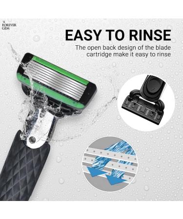 Ultimate Comfort Shaving Set for Men - 7 Blades Lubricating Strip Non-Slip Handle 12 Refills Ergonomic Design Vitamin E & Aloe Vera Infused - Buy Online on GoSupps.com