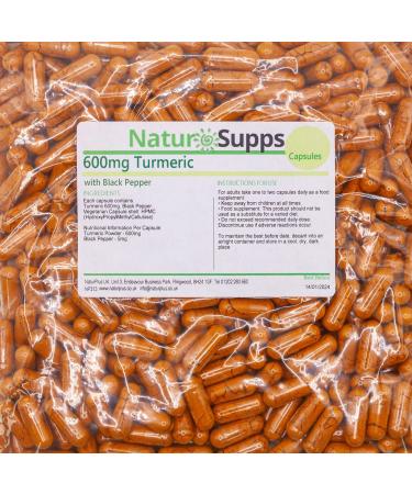 NaturPlus Turmeric Capsules high Strength with Black Pepper 600mg 365 Capsules**G - Buy Online on GoSupps.com