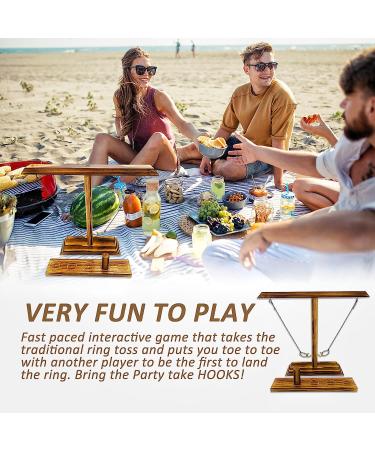 XShpot Hook and Ring Game with Shot Ladders Bundle - Handmade Wooden Interactive Game for Adults - Fun Indoor and Outdoor Game for Parties - Dark Wood - Buy Online on GoSupps.com