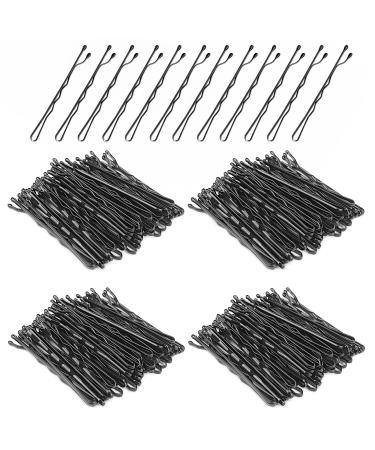 Kavya 200 Pieces Metal Hair Clips 5 cm Wave Shape Bobby Pins Hairpin Set for Women Girls and Hairdressing Salon with Storage Box (Black)