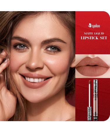 Buy 8 Colors Matte Liquid Lipstick Set - Long-Lasting Smudge Proof & Waterproof Velvet Black Lipstick for Women | Perfect Halloween Makeup Gifts - Buy Online on GoSupps.com