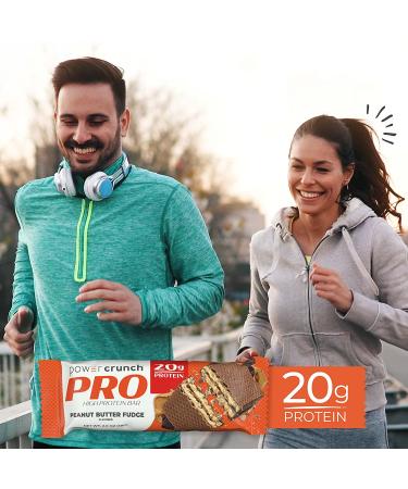 BNRG Power Crunch Protein Bar - Peanut Butter Fudge (12 Bars, 2 oz each) - High Protein Energy Snack - Buy Online on GoSupps.com