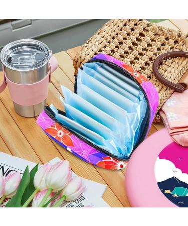 Menstrual Pad Bag with Zipper - Floral Women's Tampon Pouch - Travel-Friendly Napkin Storage for Girls - Buy Online on GoSupps.com