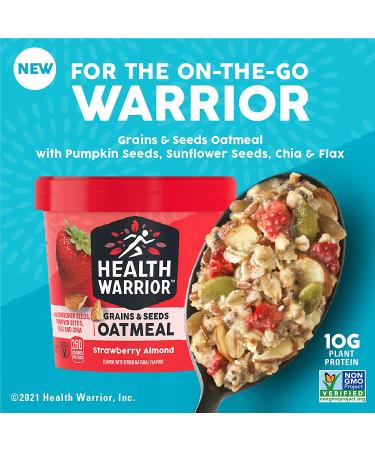 Quaker Health Warrior Grains & Seeds Oatmeal Variety Pack - 2 Flavor, 2.11 Oz Cups (Pack of 12) - Buy Online on GoSupps.com