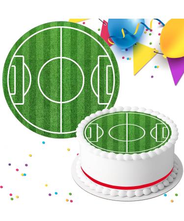 FOOTBALL GRASS PITCH BIRTHDAY PARTY EDIBLE ICING CAKE TOPPER FB8412