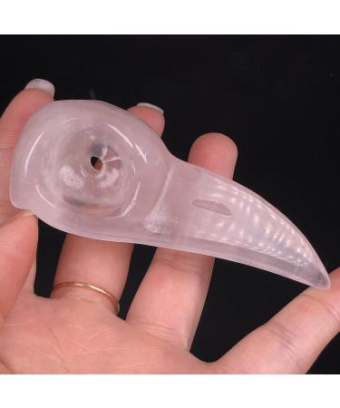 Home Decoration Natural Rose Quartz Crystal Bird Head Skull Hand Carved Polished Gemstone Home Decor Collection Stones ERTEYIN - Buy Online on GoSupps.com