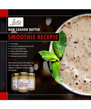 Jiva Organics Raw Cashew Butter Creamy - Unsalted 16 oz | Healthy Vegan Spread - Buy Online on GoSupps.com