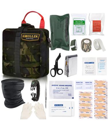 GRULLIN IFAK Trauma First Aid Kit, Emergency Military MOLLE Survival Kit, Tourniquet EMT First Responder for Adventure Travel Camp Hike