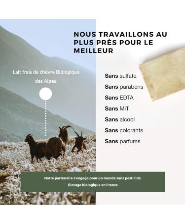 Organic fresh goat's milk soap - Made in France - Ultra sensitive skin such as eczema psoriasis or acne - 100g - Buy Online on GoSupps.com