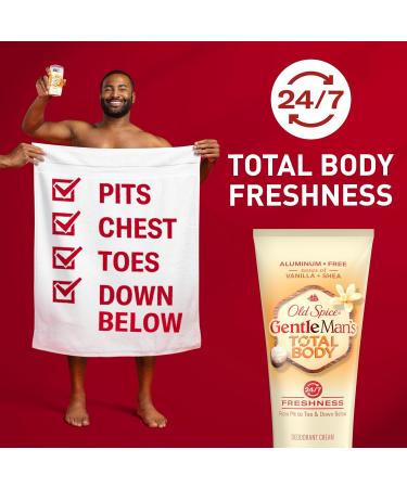 Old Spice Whole Body Deodorant for Men Total Body Deodorant Vanilla + Shea Aluminum Free Deodorant Cream for 24/7 Freshness // Dermatologist Tested Whole Body Deodorant 3.0 oz - Buy Online on GoSupps.com