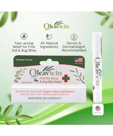 First Aid Spray & Bug Bite Relief | Soothing Natural Formula with Olive Leaf Extract | Minor Skin Irritations | 0.17 oz (5ml - Buy Online on GoSupps.com