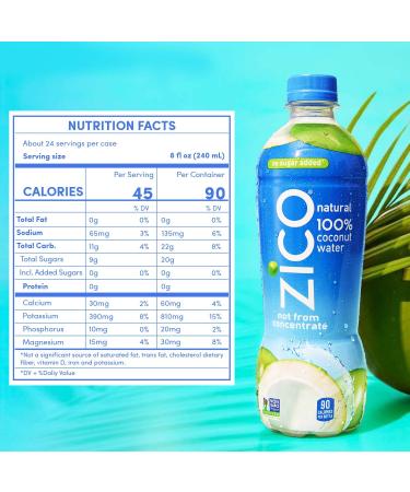 Zico 100% Coconut Water Drink - 12 Pack, 500ml - Natural Flavored, No Sugar Added, Gluten-Free - Supports Hydration with Electrolytes - Buy Online on GoSupps.com