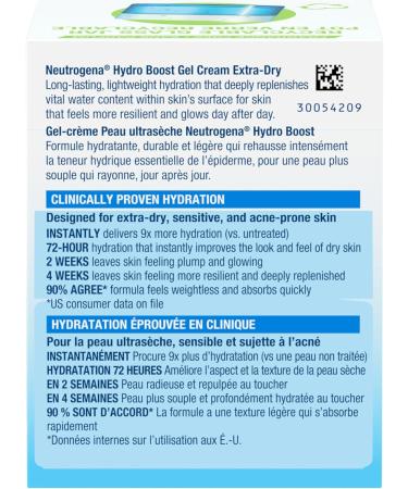 Neutrogena Fragrance Free Hydro Boost Gel Cream for Extra Dry Skin Hyaluronic Acid Face Moisturizer for Extra-Dry Skin Sensitive & Acne-Prone Skin Provides Long Lasting Hydration Non-Comedogenic 50ml Cream New - Buy Online on GoSupps.com
