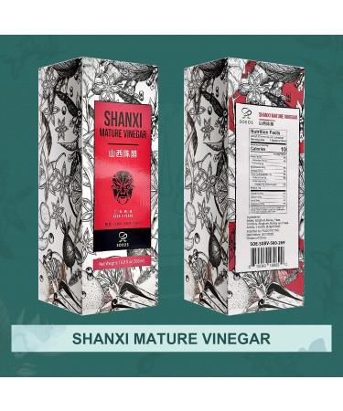 Soeos Shanxi Black Vinegar 16.9oz (500ml) - Traditional Mature Aged Chinese Black Vinegar - Buy Online on GoSupps.com