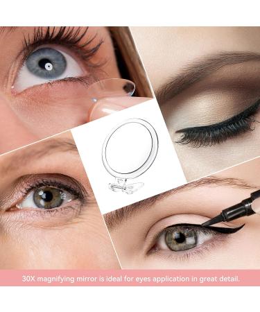 30X Magnifying Hand Mirror for Precise Makeup and Beauty Tasks - 6 Inch, Two Sided Travel Mirror for Tweezing and Blackhead Removal - Buy Online on GoSupps.com