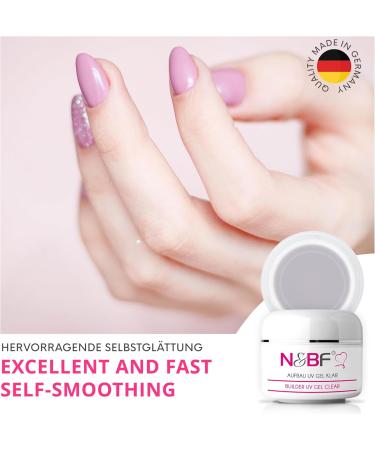 NAILSFACTORY N&BF UV building gel clear 30 ml highquality professional builder gel medium viscosity sculping gel for modeling gel nails professional nail gel acidfree and selfsmoothing - Buy Online on GoSupps.com