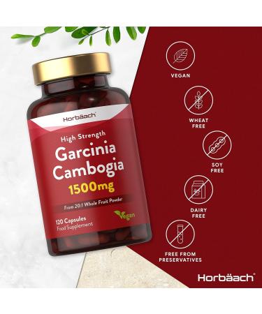 Garcinia Cambogia 1500mg 120 Vegan Capsules | High Strength Whole Fruit Powder | Premium Quality Supplement by Horbaach - Buy Online on GoSupps.com