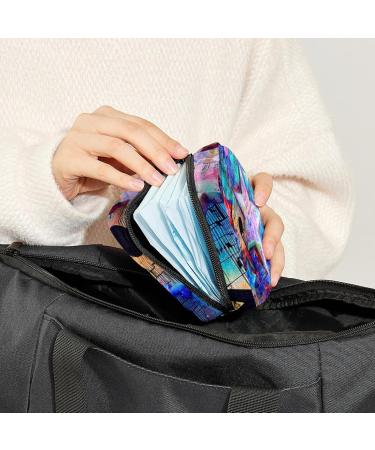 MUOOUM Tropical Leaves & Flowers Storage Bag for Women's Bandages & Menstrual Cup - Portable with Zipper Perfect for Teens & Women - Buy Online on GoSupps.com