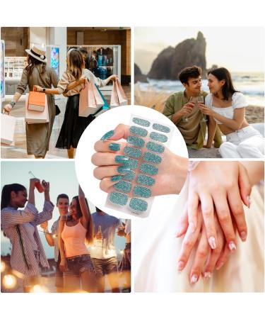 Nail Stickers Glitter Nail Wraps Polish Easy To Apply Nail Polish Stickers Semi-Cured Long Lasting Gel Nail Stickers Sets For Female Friends Women Girls CS031 - Buy Online on GoSupps.com