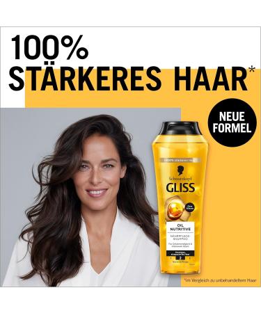 Gliss Shampooing Oil Nutritive (250 ml) shampoo with omega 9 marula oil and marula oil nourishing shampoo for rough hair & damaged hair provides suppleness and shine - Buy Online on GoSupps.com