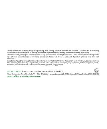 Mario Badescu Cucumber Make-Up Remover Cream 4 oz - Gentle & Effective - Buy Online on GoSupps.com