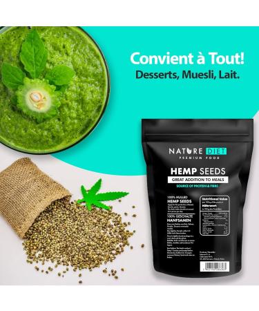 Nature Diet - Hemp Seeds 1000g | Hulled | Decorated | Gluten Free | Vegan - Buy Online on GoSupps.com