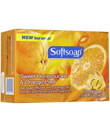 Softsoap Bar Soap Sweet Honeysuckle and Orange Peel 4 Count