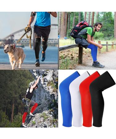 Skylety 4-Piece Leg Sleeves Set | Cooling Long Sleeves UV Protection | Men Women | Black White Red Navy Blue | X-Large - Buy Online on GoSupps.com