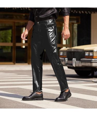 COOFANDY Mens Metallic Shiny Disco Nightclub Pants - Black Medium - Buy Online on GoSupps.com