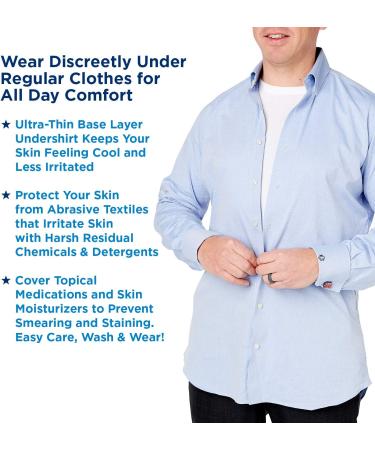 Eczema & Psoriasis Clothing Relief Treatment Shirt for Moderate to Severe Sensitive Dry Skin for Men (Size M) Also Used as a Wet Wrapping Therapy White - Buy Online on GoSupps.com