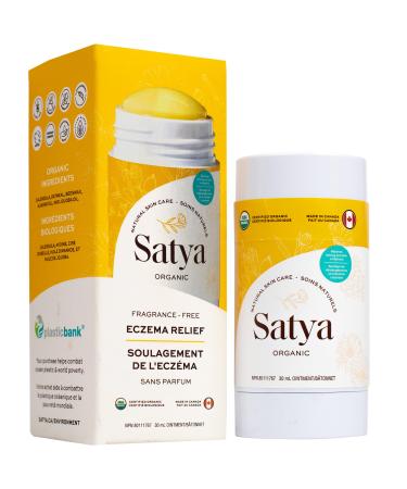 Satya Organic Eczema Balm - Easy Glide Eczema Chafe Stick - Full Body Chafing Balm - Eczema Cream Baby and Adults - 1 oz Eczema Treatment Eczema Glide Stick