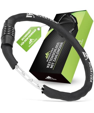 Munatura bicycle lock numerical lock 100cm - bicycle lock high safety - bicycle number lock - bike lock also perfectly as an e -bike castle