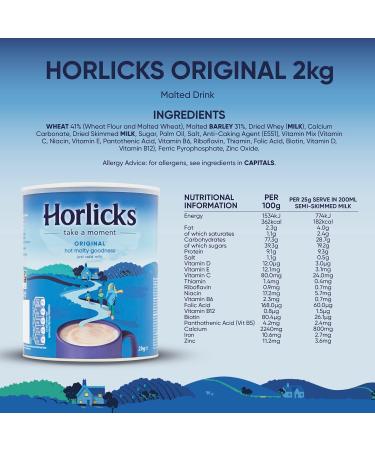 Horlicks Original Malted Milk 2kg - High in Calcium, Zinc, Vitamin C, D & B12 | Pack of 1 - Just Add Milk - Buy Online on GoSupps.com