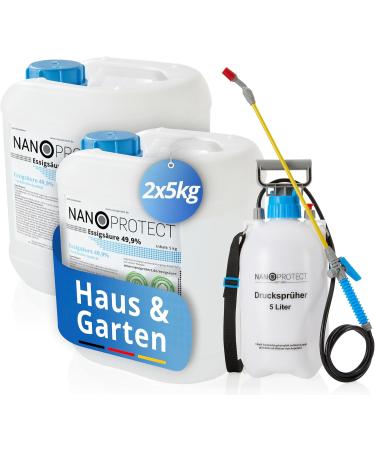 Nanoprotect Acetic Acid - Premium 10 kg Cleaner & Descaler | Versatile for Home & Garden | Made in Germany - Buy Online on GoSupps.com