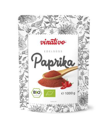 vinativo Paprika noble sweet ORGANIC ground 1kg organic quality gourmet paprika mild Spanish paprika powder 1 kg (1 pack)