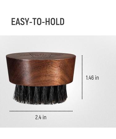 BFWood Beard Brush for Men - Boar Bristles - Small Round Black Walnut Wood - Buy Online on GoSupps.com