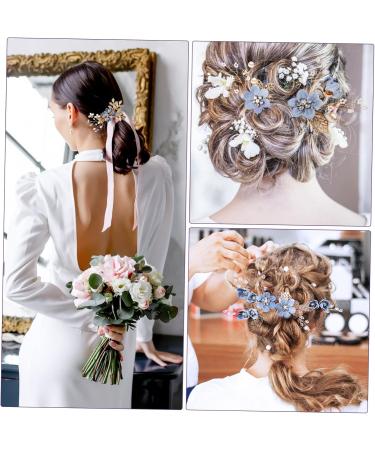 FOMIYES 10 Sets Bridal Headwear Flower Hair Accessories Bridal Tiara Pearl Hair Barrettes Bridal Hair Comb Blue Tiara Side Combs Blue Flower Hair Clip Tiaras Vintage Bridesmaid Aquamarine - Buy Online on GoSupps.com