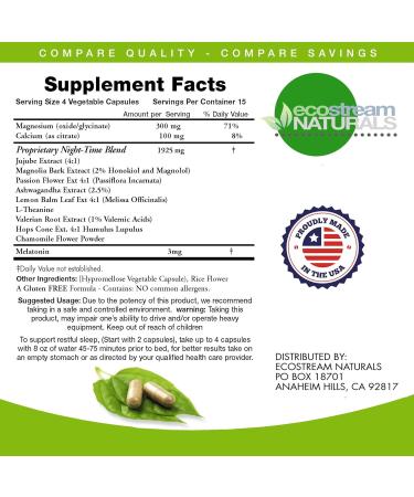 Natural Night-Time Support Muscle Relax PM - Over 2 300 Milligrams Strength - Ease Night Time Capsules Rest Support with Magnesium Ashwaganha Valerian Passion Flower 60 Count (Pack of 1) - Buy Online on GoSupps.com