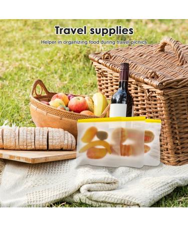 Hnvdkln 8 Pcs Reusable Freezer Bags Leakproof Food Storage Bags BPA Free Food Storage Freezer Bags Freezer Storage Bags for Marinate Meats Cereal Vegetables Sandwich Snack Travel Items - Buy Online on GoSupps.com